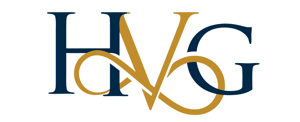 Heritage Valuation Group logo featuring stylized letters H, V, and G in blue and gold, representing a professional property appraisal service.