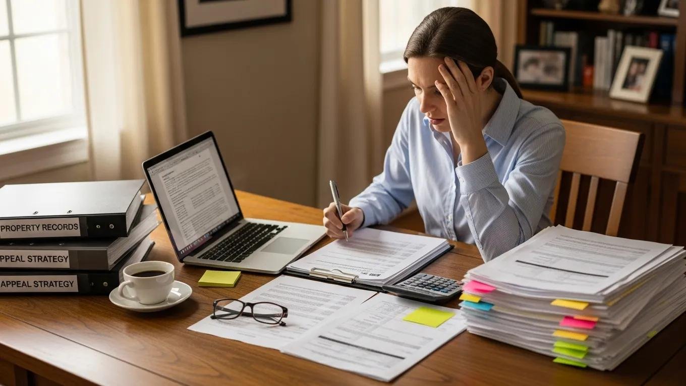 Homeowner reviewing a property tax assessment