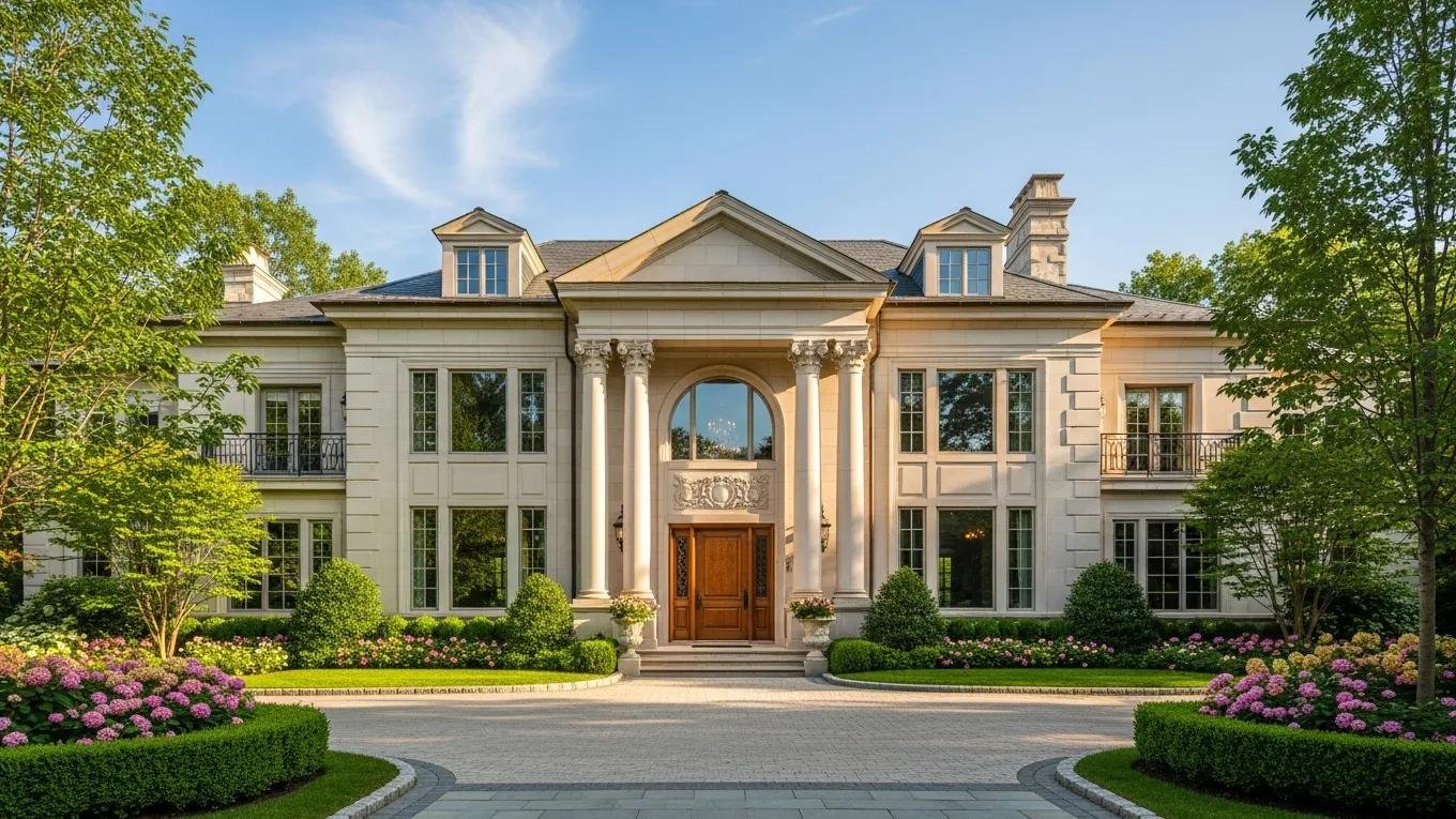 Luxurious Greenwich home with elegant architecture and high-end materials
