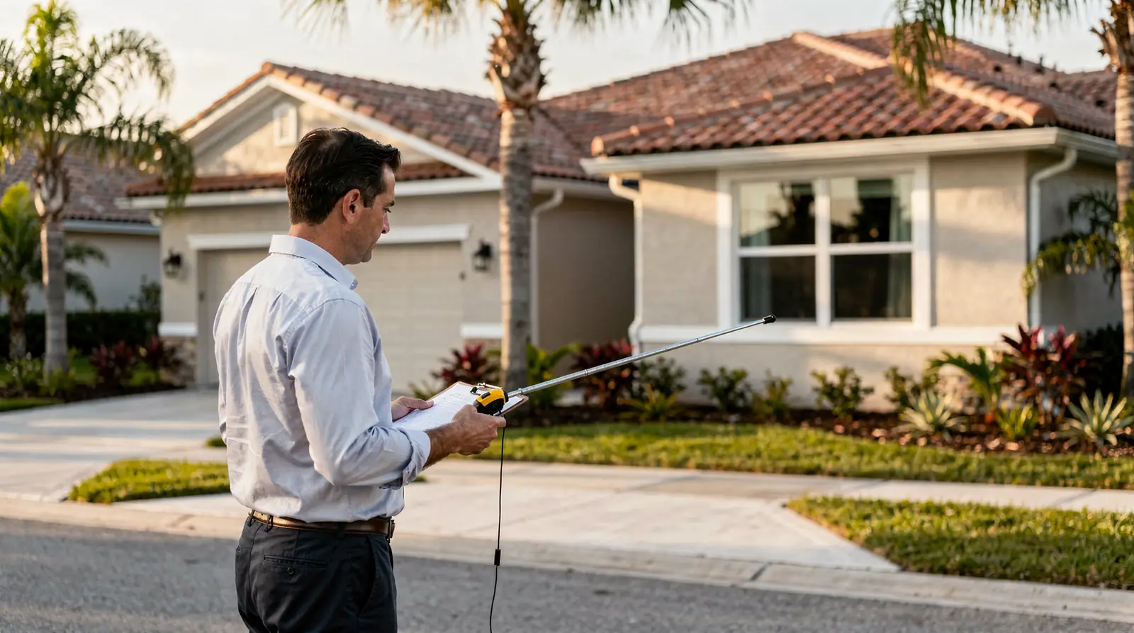 Appraiser inspecting a home in Lakewood Ranch, Florida